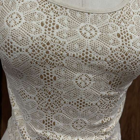 Lace up and sparkly shiny top women’s size Small - Picture 5 of 5